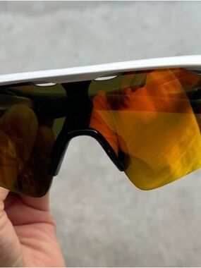 Oakley Sport Sunglasses White Frame with Orange Mirror Lenses